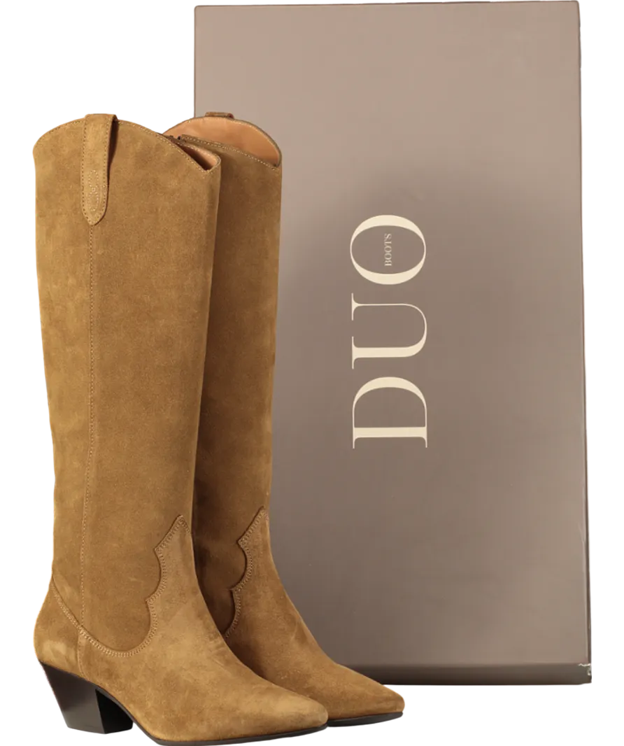 DUO Brown Saffron Knee High Boots In Marigold Suede UK 7 EU 40 