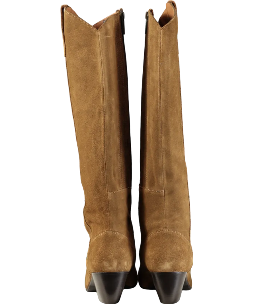 DUO Brown Saffron Knee High Boots In Marigold Suede UK 7 EU 40 