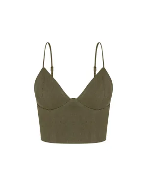 Marine Sleeveless Top - Evergreen