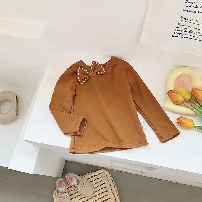 Pearl Bow Long Sleeve Top